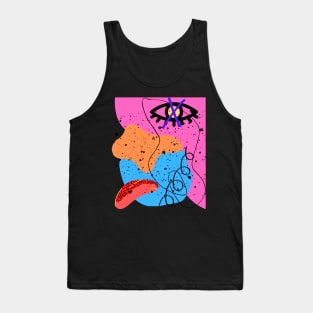 Poker Face Abstract Tank Top